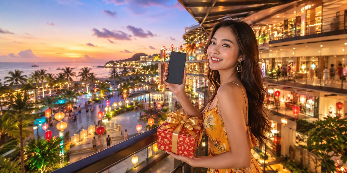 Nhóm bạn tại Phú Quốc xem kèo bóng đá live trên điện thoại vào buổi tối